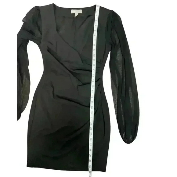 ASOS Design Ballon Sleeve Dobby Mini Dress In Black Size 4 NWOT - Picture 10 of 10